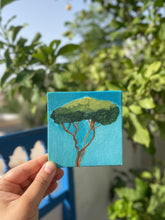 Load image into Gallery viewer, Pine on Blue • 3.9&quot; x 3.9&quot; • Free Shipping
